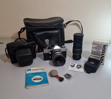Pentacon Praktica LTL Camera With Bag, Flash Gun And Extra Lens - Untested