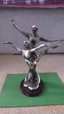 BEAUTIFUL MALE AND FEMALE BALLET DANCERS FIGURINE ORNAMENT,  S/ Steel on wood