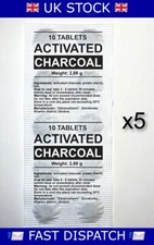 ACTIVATED CHARCOAL 5 SHEETS X 10 TABLETS  fast dispatch UK stock