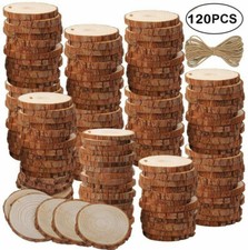 60/120Pcs Wood Slices Round