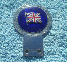 VINTAGE 1960s UNION JACK GREAT BRITAIN CAR BADGE~OLD GB VESPA/LAMBRETTA JR GAUNT