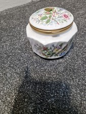 Vintage Ansley Wild TUDOR China Jar with Lid Floral Pattern