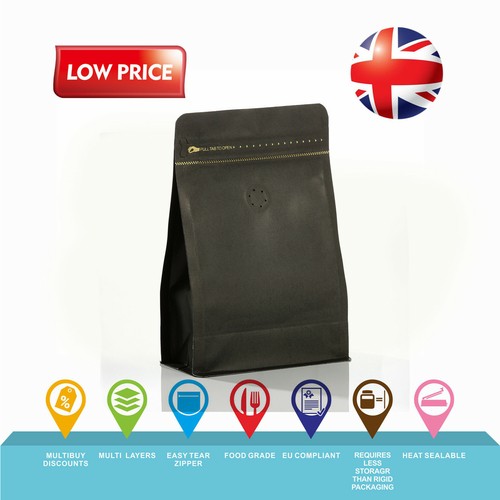 Sale 250g black kraft - 250g, flat