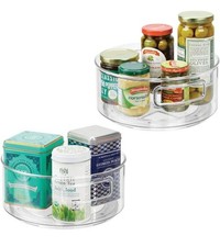 mDesign Lazy 9" Susan Tray Rotating Round Storage Container for Kitchen and Food