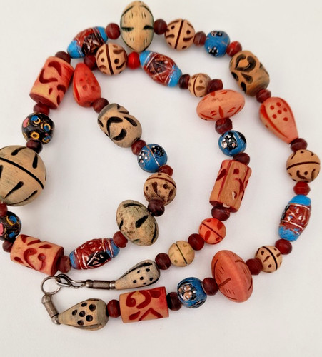 Chunky wooden bead - wooden, necklace