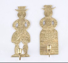 Rare Pair of Vintage Antique Collectible Lovers Candle Sconces