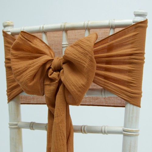 Cheesecloth chair cover bow - cover,