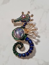 Seahorse Jewelled Brooch