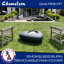 Gas Fire Pit Outdoor Large STONE EFFECT  with Rain Cover