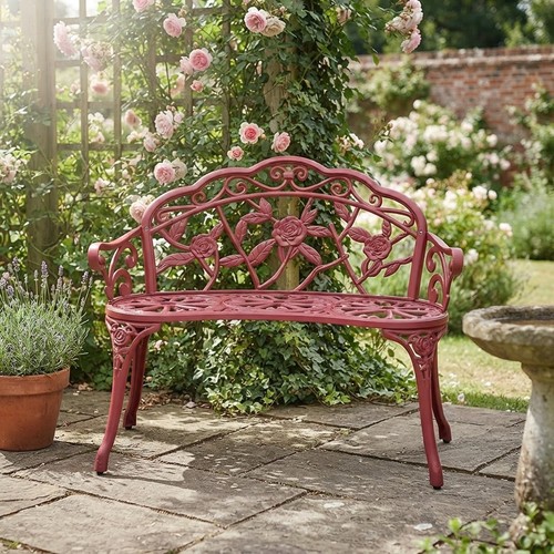 Cast aluminum garden bench - cast,