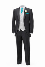 Grey Herringbone Wedding Suit