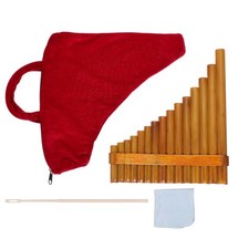 1 Set Bamboo 15-pipe Pan Flute Professional Pan Pipe for Beginners Wood Color