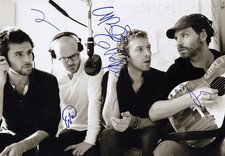 Coldplay Full Band Hand Signed Autograph Poster 12x16 COA