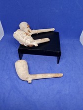 3 X Vintage Clay Smoking Pipes Cork, Castle And Plain One