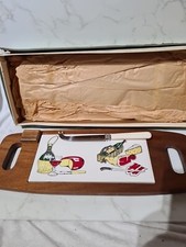 Vintage Teak & Tile Cheesboard