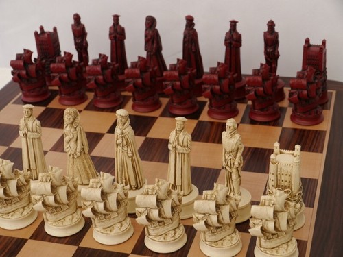 Elizabethan red ivory chess - red-ivory,