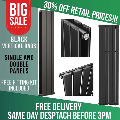Black vertical radiators - vertical,