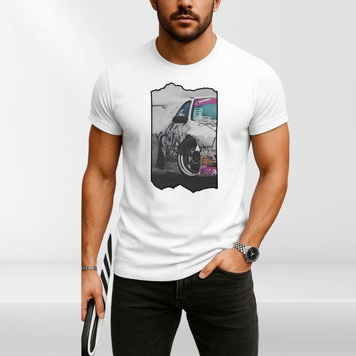 Drift car graphic shirt - t-shirt, men