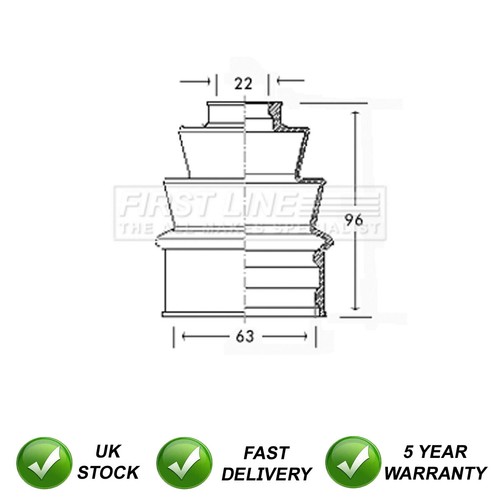 Joint boot set front - front, rear