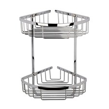 Hudson Reed Large Corner Two Tier Shower Basket - Chrome