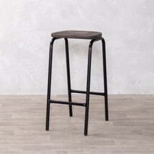 BLACK LAB STOOL WITH SOLID