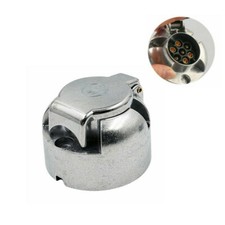 7Pins 12N Car Trailer Towing Electric Aluminium Alloy Caravan Plug Socket Towbar