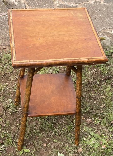 Vintage bamboo side table - vintage,