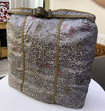 VINTAGE RETRO DECO SATIN BLUE