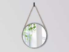 Industrial Wall Mirror Silver
