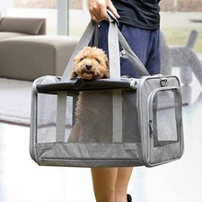 Portable Fabric Dog Crate Puppy Carrier Mesh Bags Cat Travel Cage Carry Pet Bag