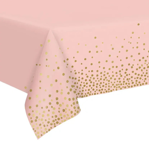 Pink table cloth - , gold