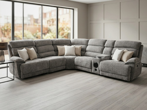 Grey fabric electric - electric, recliner