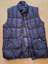 original vintage puffa waistcoat navy blue large unisex