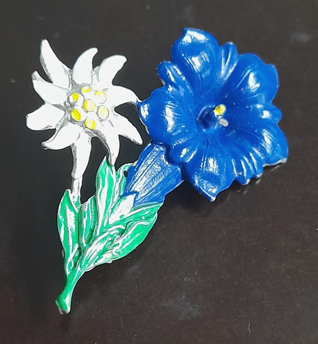 Pin metal edelweiss gentian - pin,