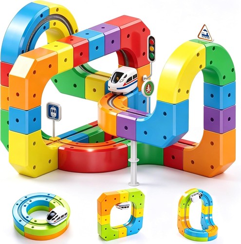 Electric train set 81pcs 3d - electric, set,