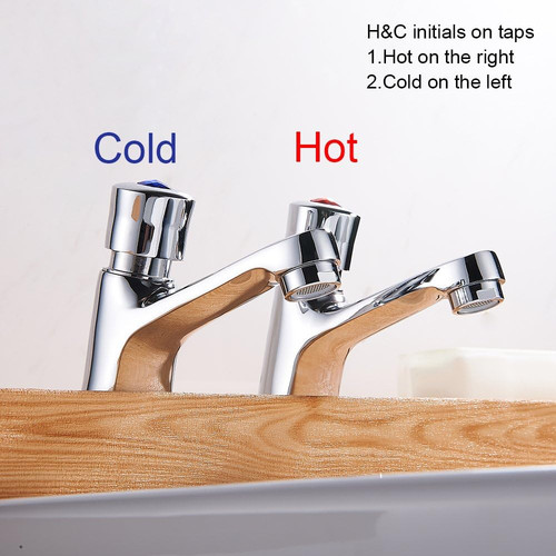 Bathroom basin taps pair - bathroom,