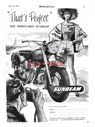 1954 advert for sunbeam 500cc - 1954,