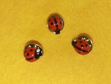 3 x Ladybug Brooch Pins Little