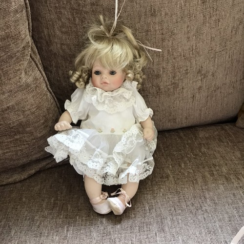 Vintage porcelain doll blonde - vintage,