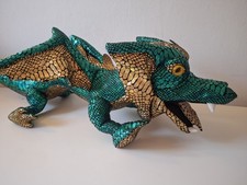 The Puppet Company Green and Gold Metallic Dragon Hand Puppet 30"