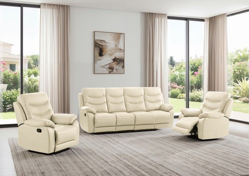 Cream italian leather seater - leather,