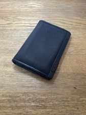 TUMI Alpha Slim Card Case.  ID Wallet black leather/ canvas bi-fold wallet
