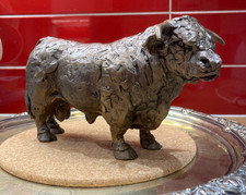 Bronze Effect Bull Sculpture -