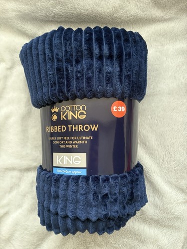 Blanket throw navy king - king, size