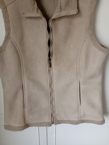 Ladies fake sheepskin gilet - fake,