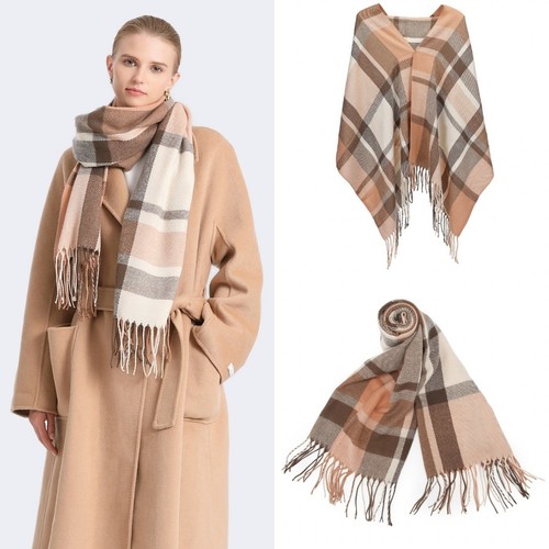 Oversized color block scarf - oversized,