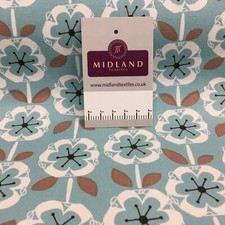 Duck egg Floral 100% Cotton