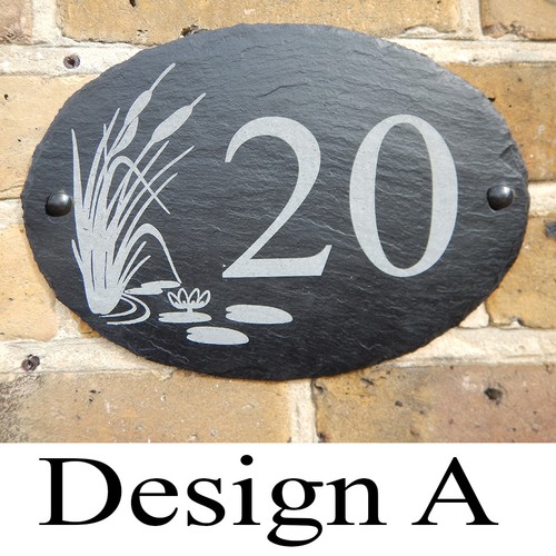 Rustic slate door number house - number,