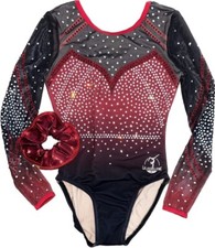 Milly Long Sleeve Girls Gymnastics leotard with 100's of Crystals 