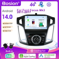 DAB+4G+DSP CarPlay Stereo Radio Android 14 GPS Sat Nav For Ford Focus Mk3 11-17